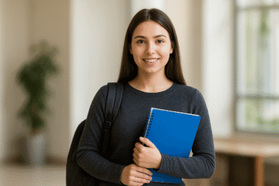 Students reviewing scholarship applications for need-based and merit-based funding