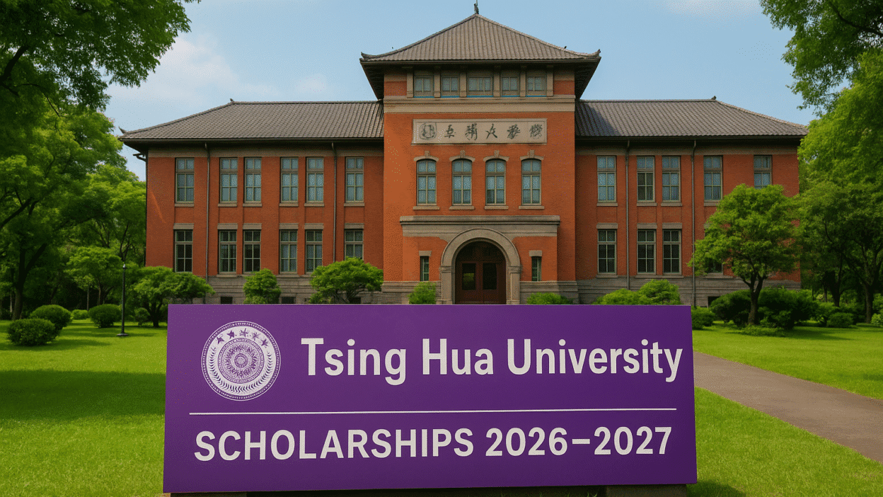 National Tsing Hua University campus in Taiwan featuring a traditional red-brick building surrounded by lush greenery.