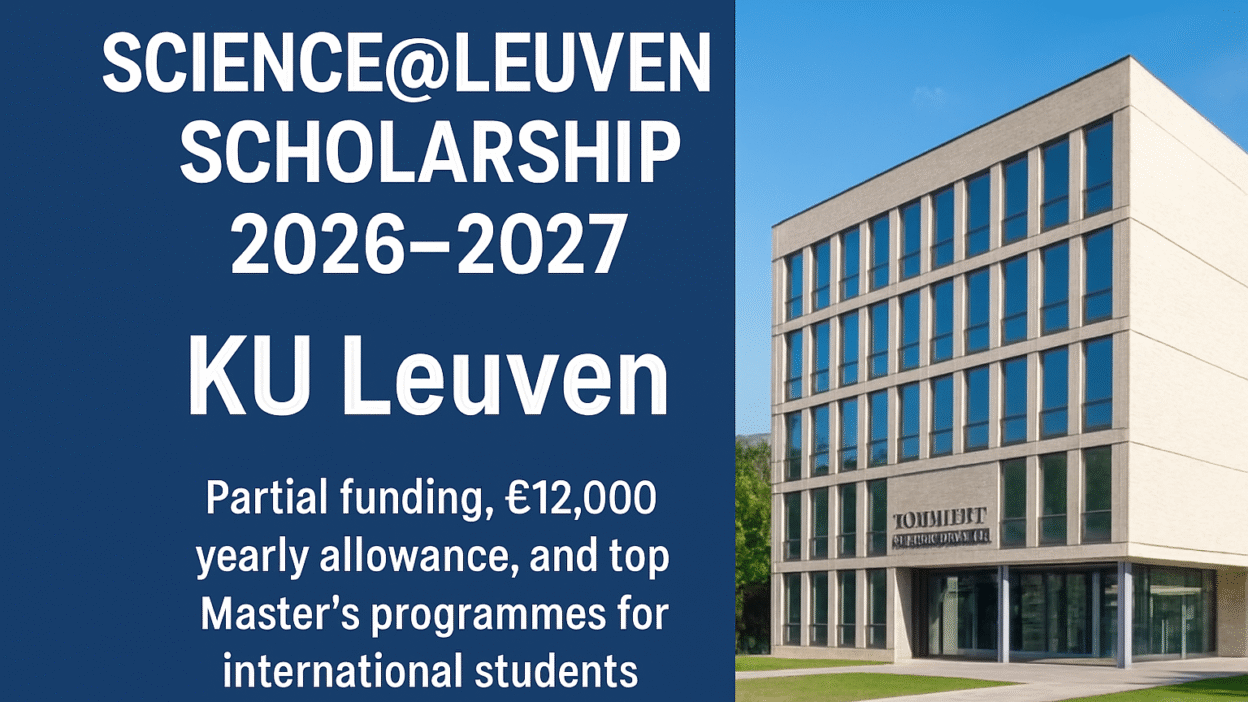 KU Leuven Science@Leuven Scholarship 2026–2027 for international Master’s students
