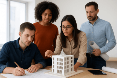 Students studying architecture and engineering for CMAA Scholarship opportunities