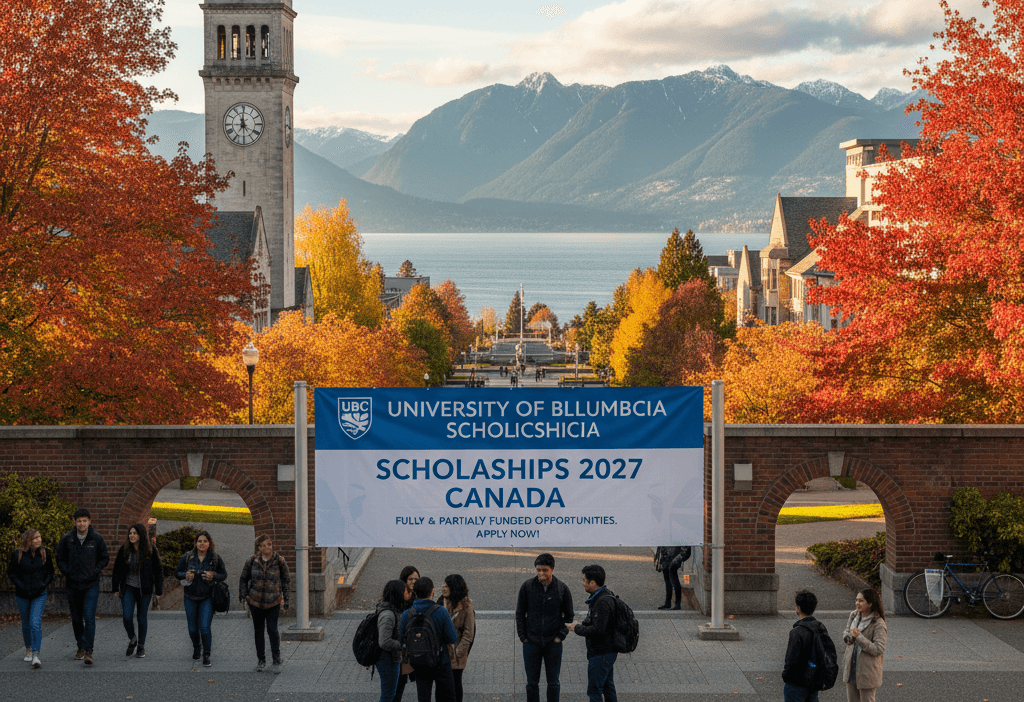 International students at University of British Columbia campus representing UBC Scholarships 2027 in Canada